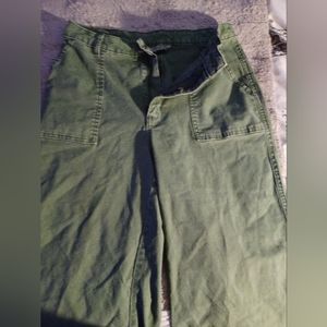 Green wide leg jeans